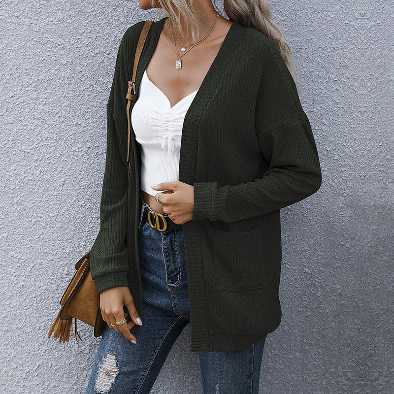 Basic Long Sleeve Sweater Cardigan