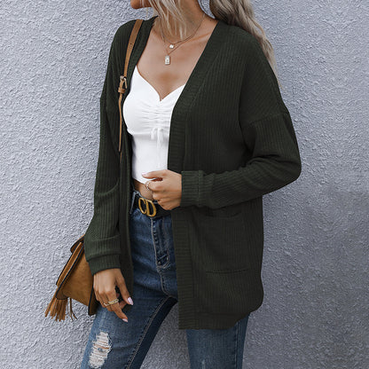 Basic Long Sleeve Sweater Cardigan