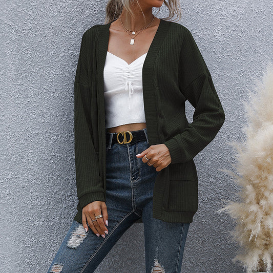 Basic Long Sleeve Sweater Cardigan