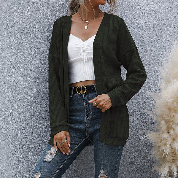 Basic Long Sleeve Sweater Cardigan