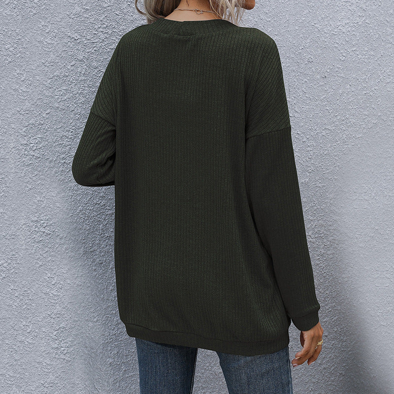 Basic Long Sleeve Sweater Cardigan