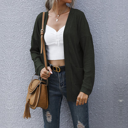 Basic Long Sleeve Sweater Cardigan