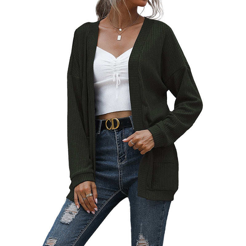 Basic Long Sleeve Sweater Cardigan