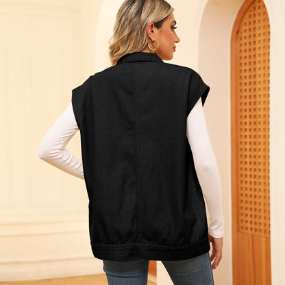 → Women's Denim Vest with Pockets